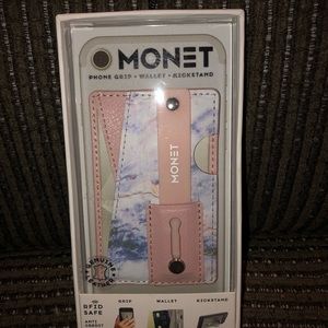 PINK LEATHER MONET PHONE GRIP/WALLET